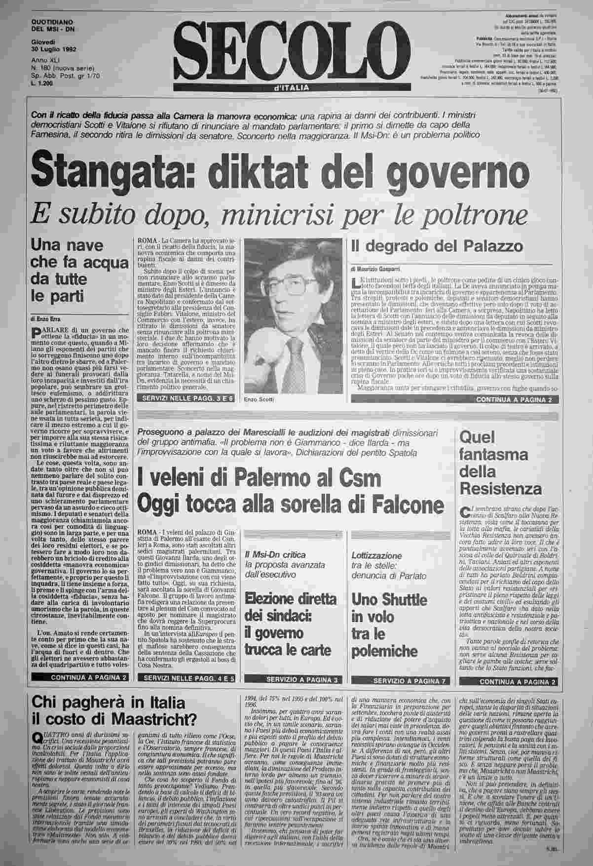 giovedì 30 luglio 1992