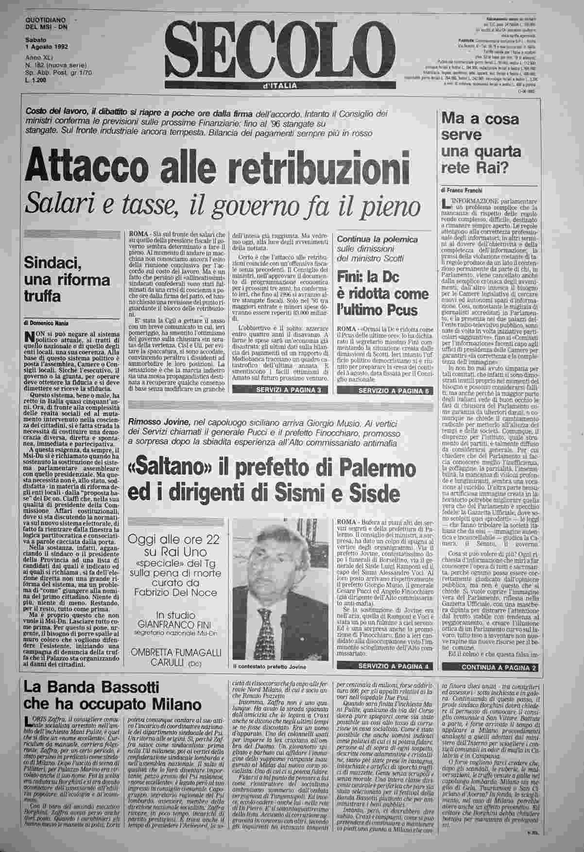 sabato 1 agosto 1992