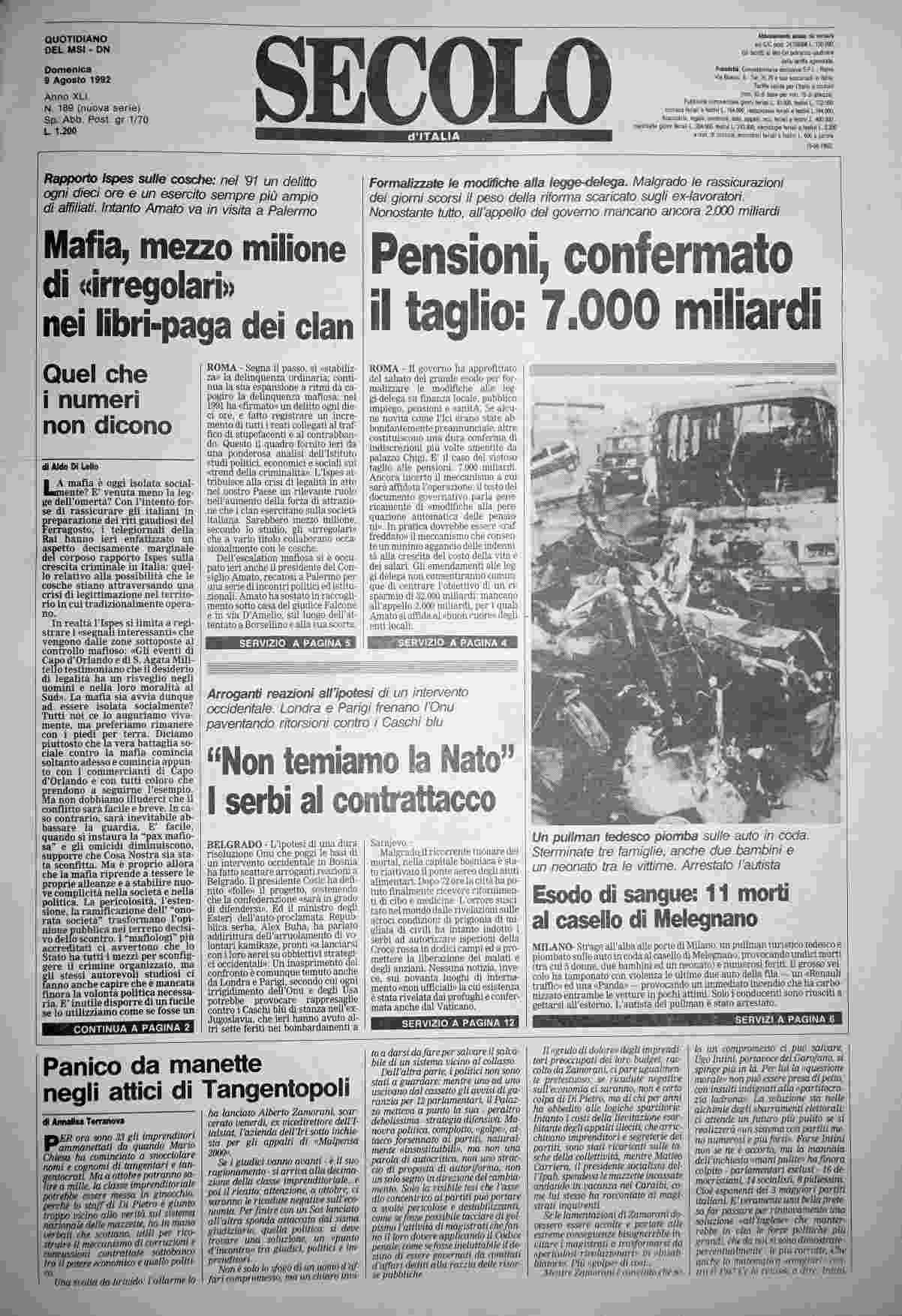 domenica 9 agosto 1992