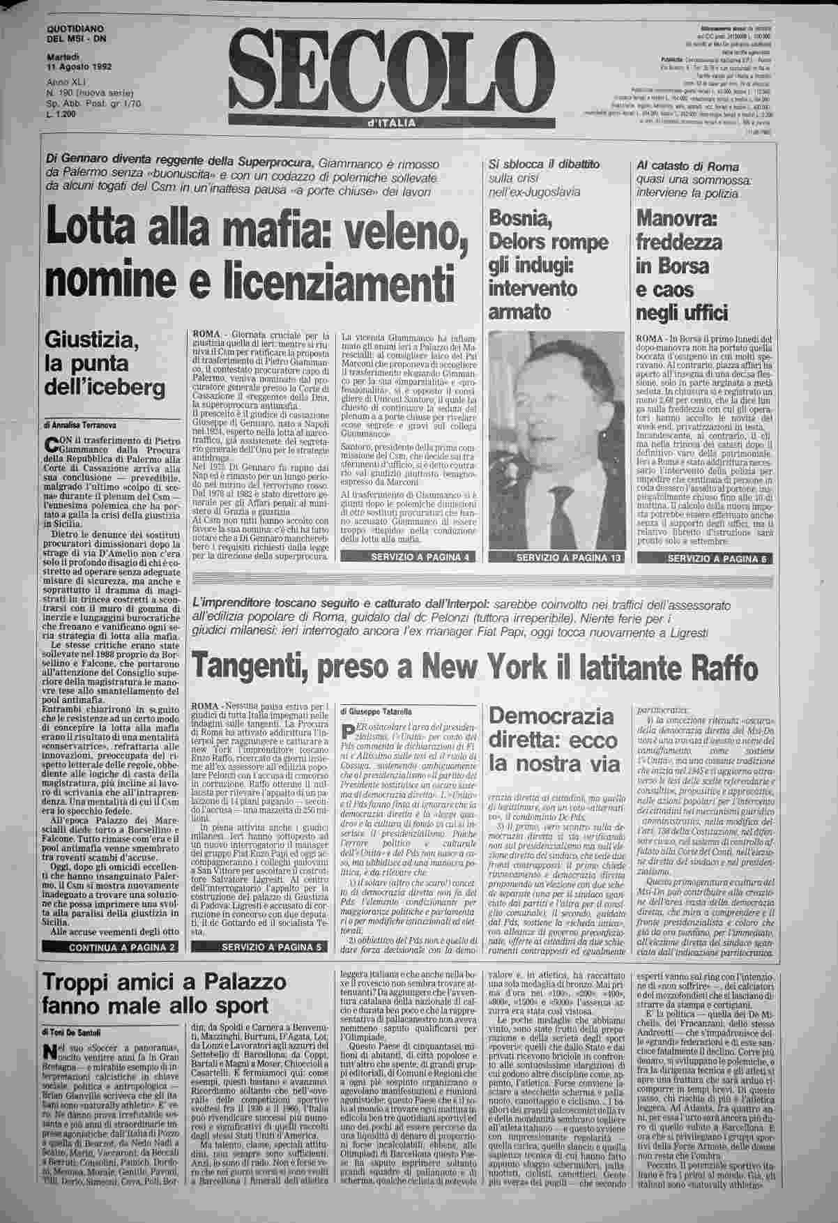 martedì 11 agosto 1992
