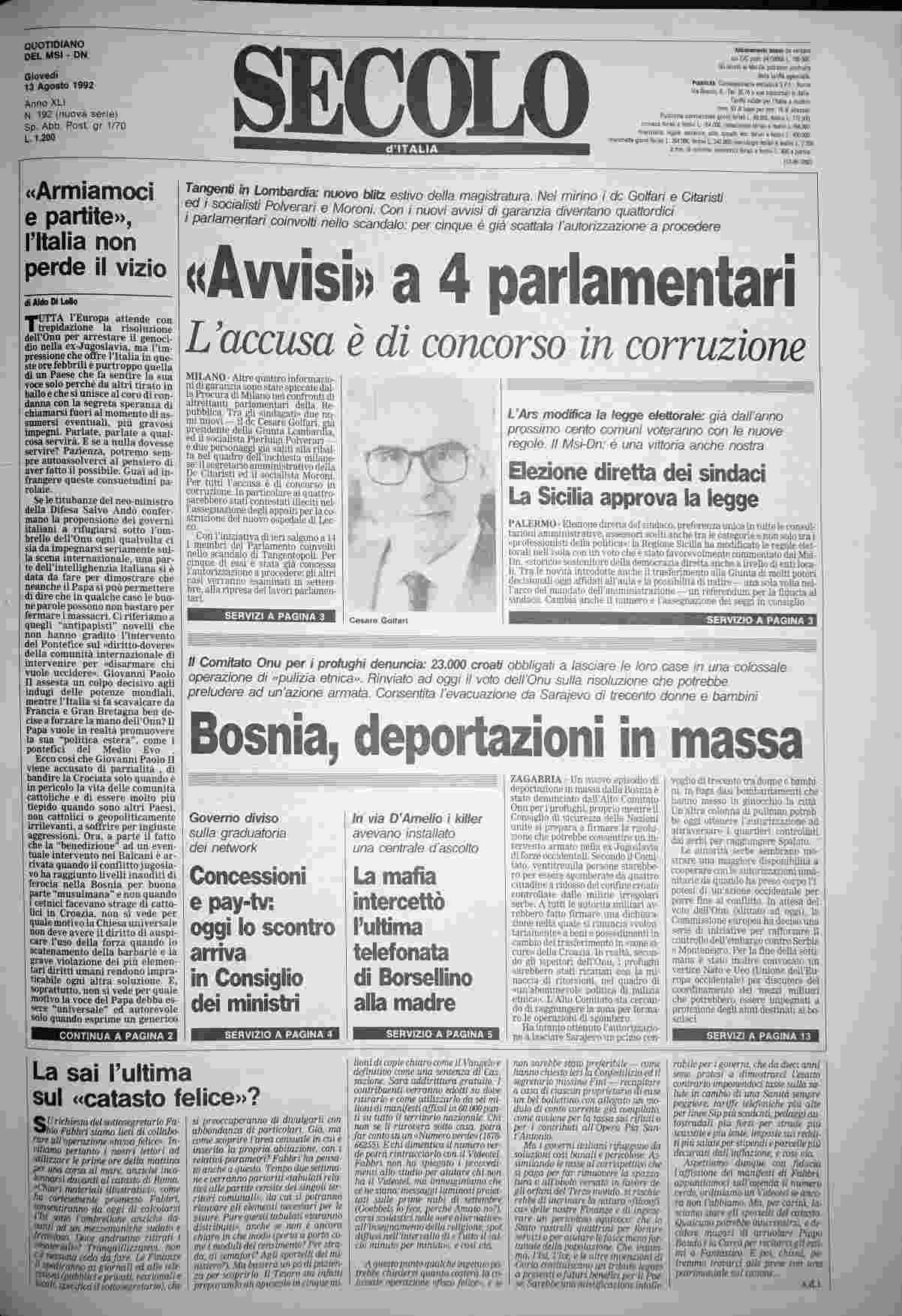 giovedì 13 agosto 1992