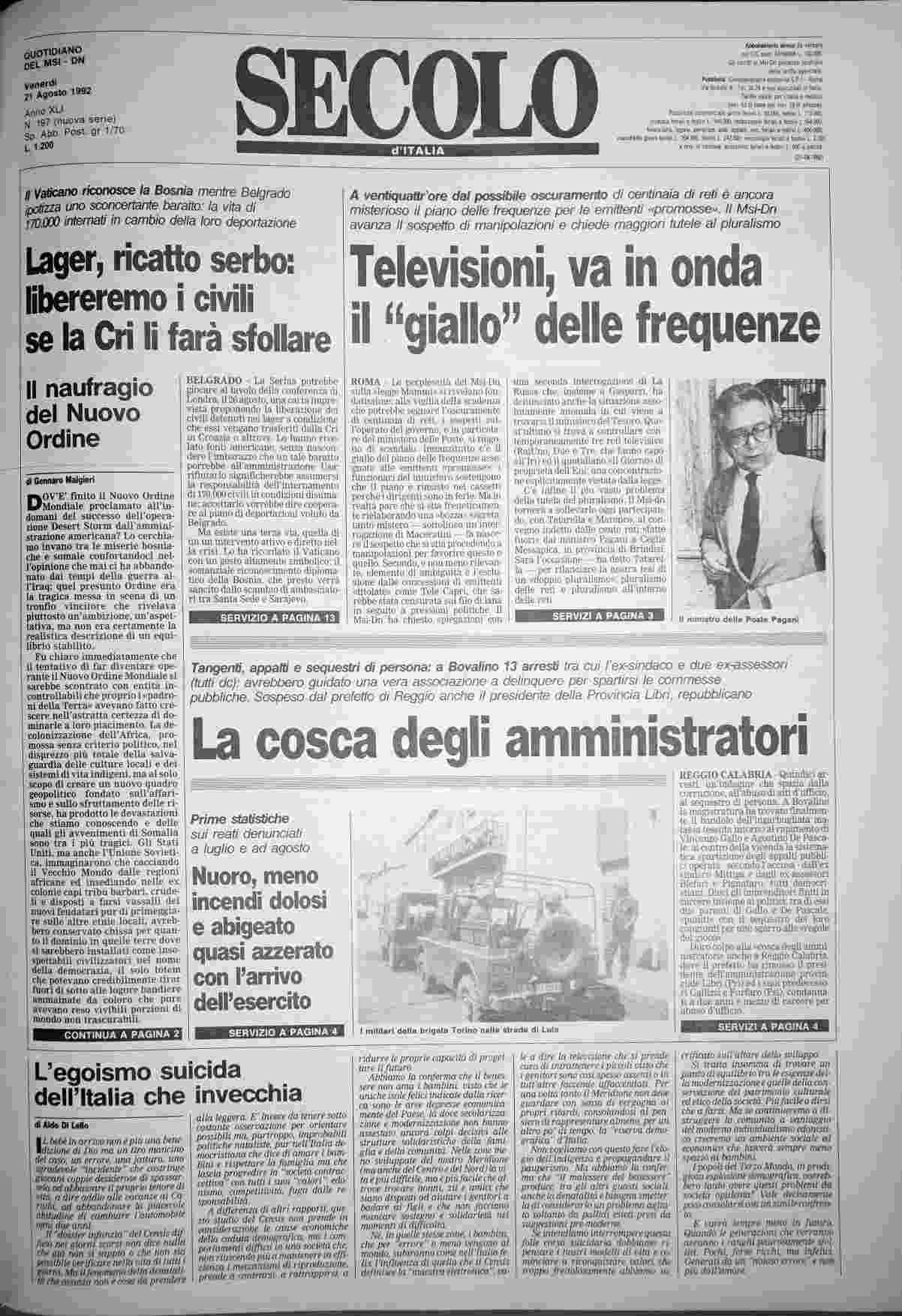 venerdì 21 agosto 1992