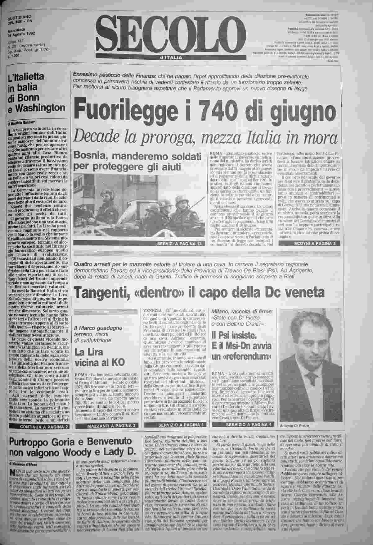 mercoledì 26 agosto 1992