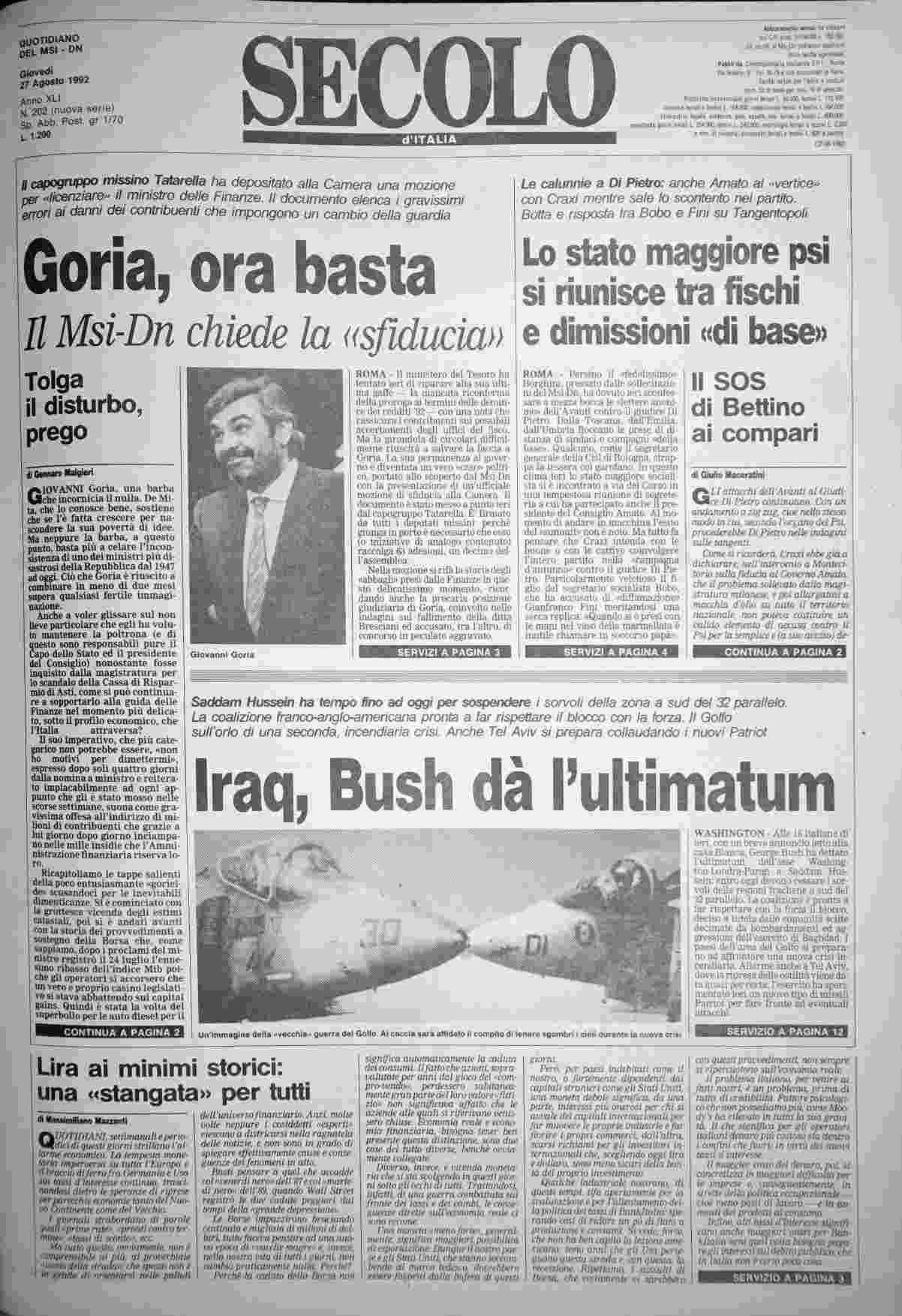 giovedì 27 agosto 1992