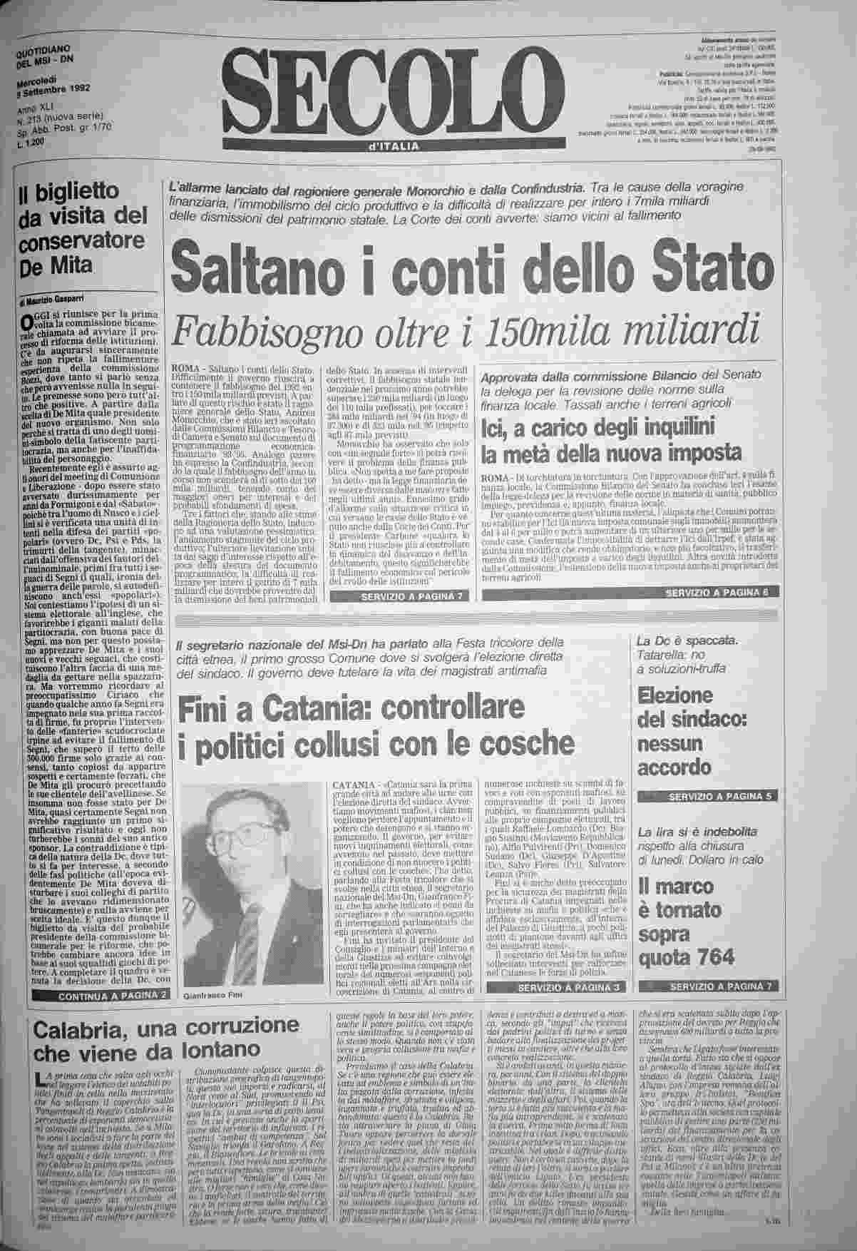 mercoledì 9 settembre 1992