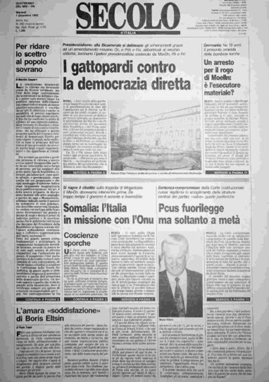 martedì 1 dicembre 1992