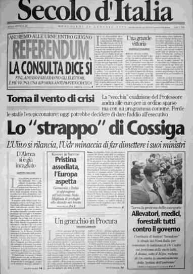 mercoledì 20 gennaio 1999