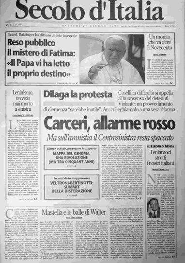 martedì 27 giugno 2000