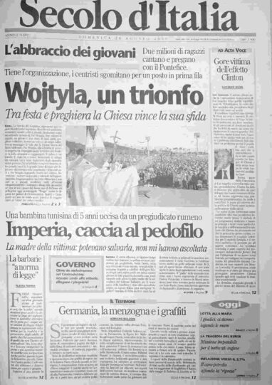 domenica 20 agosto 2000