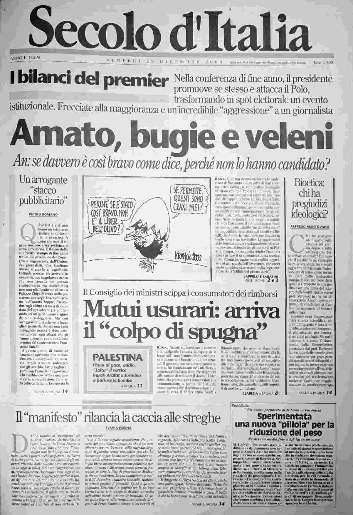venerdì 29 dicembre 2000