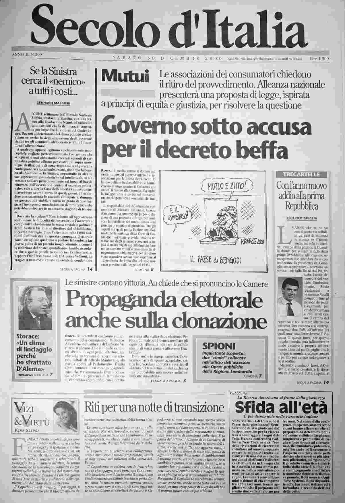 sabato 30 dicembre 2000