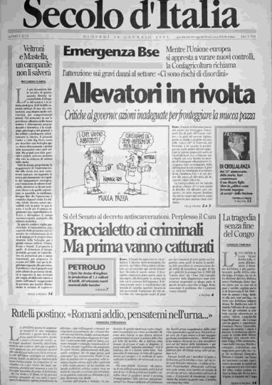 giovedì 18 gennaio 2001