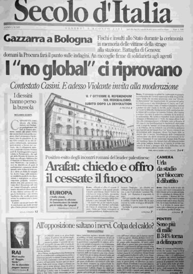 venerdì 3 agosto 2001