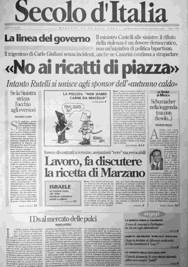 martedì 21 agosto 2001