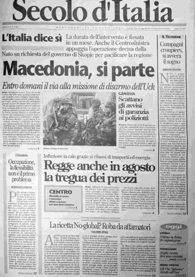 mercoledì 22 agosto 2001