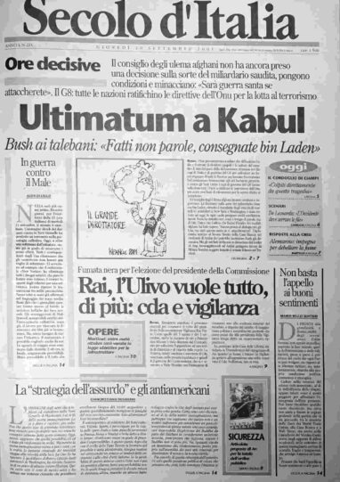 giovedì 20 settembre 2001