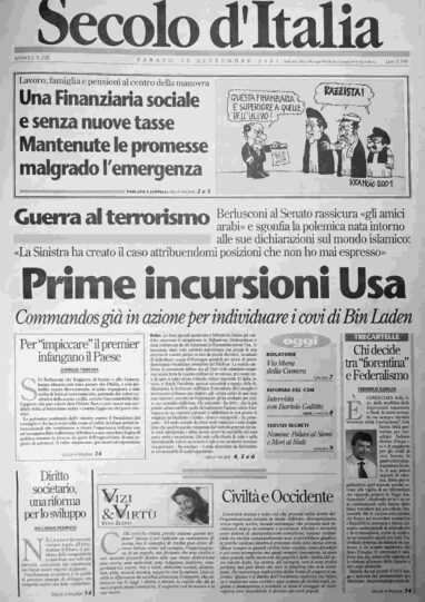 sabato 29 settembre 2001
