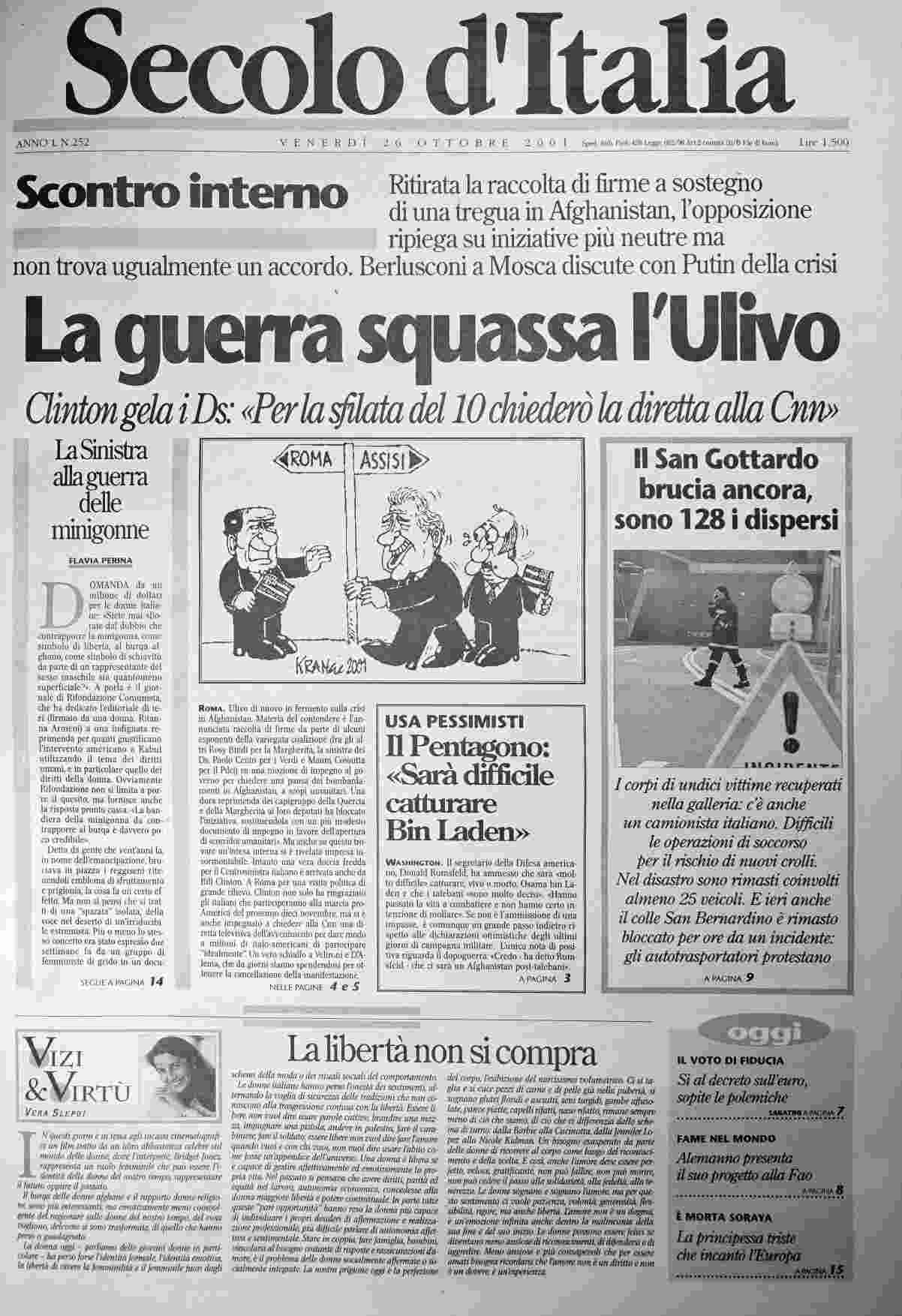 venerdì 26 ottobre 2001