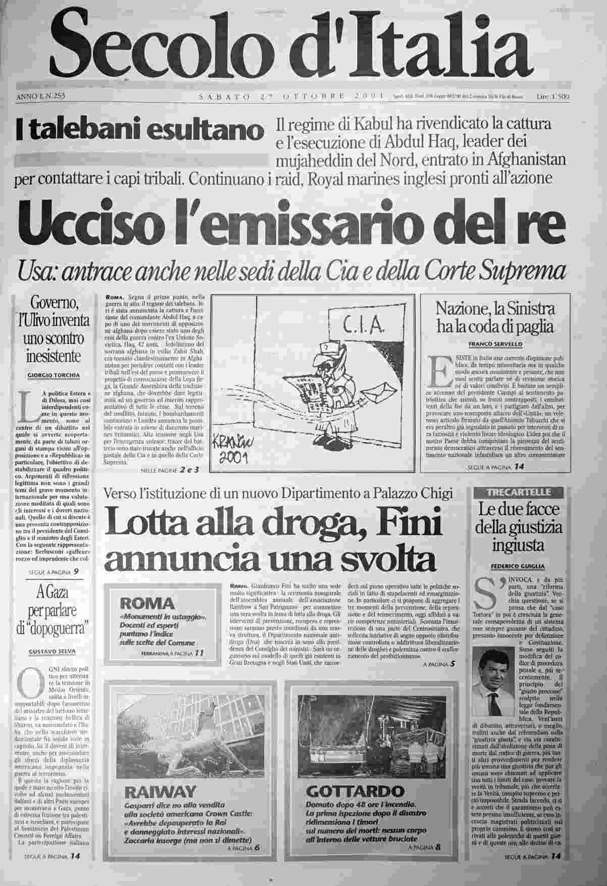 sabato 27 ottobre 2001
