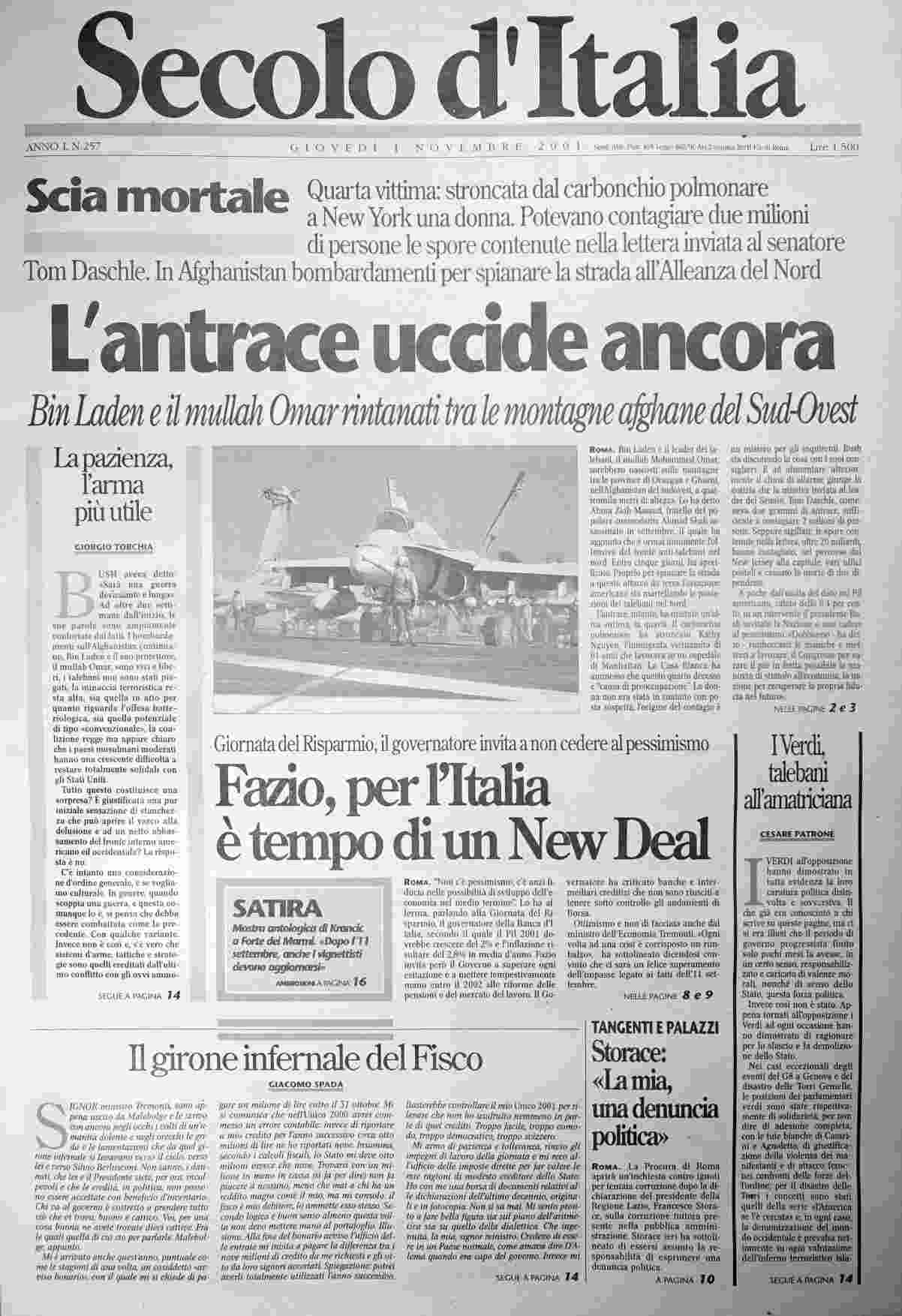 giovedì 1 novembre 2001