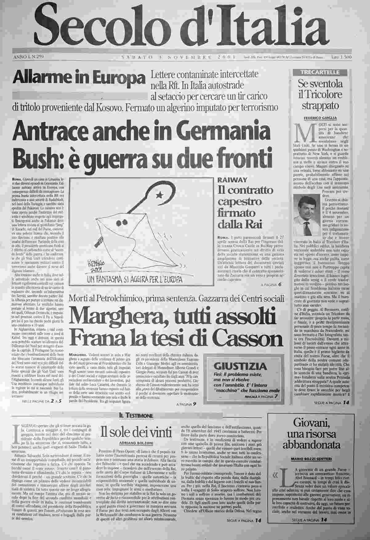 sabato 3 novembre 2001