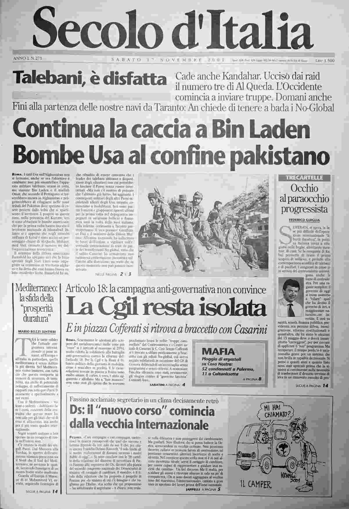 sabato 17 novembre 2001