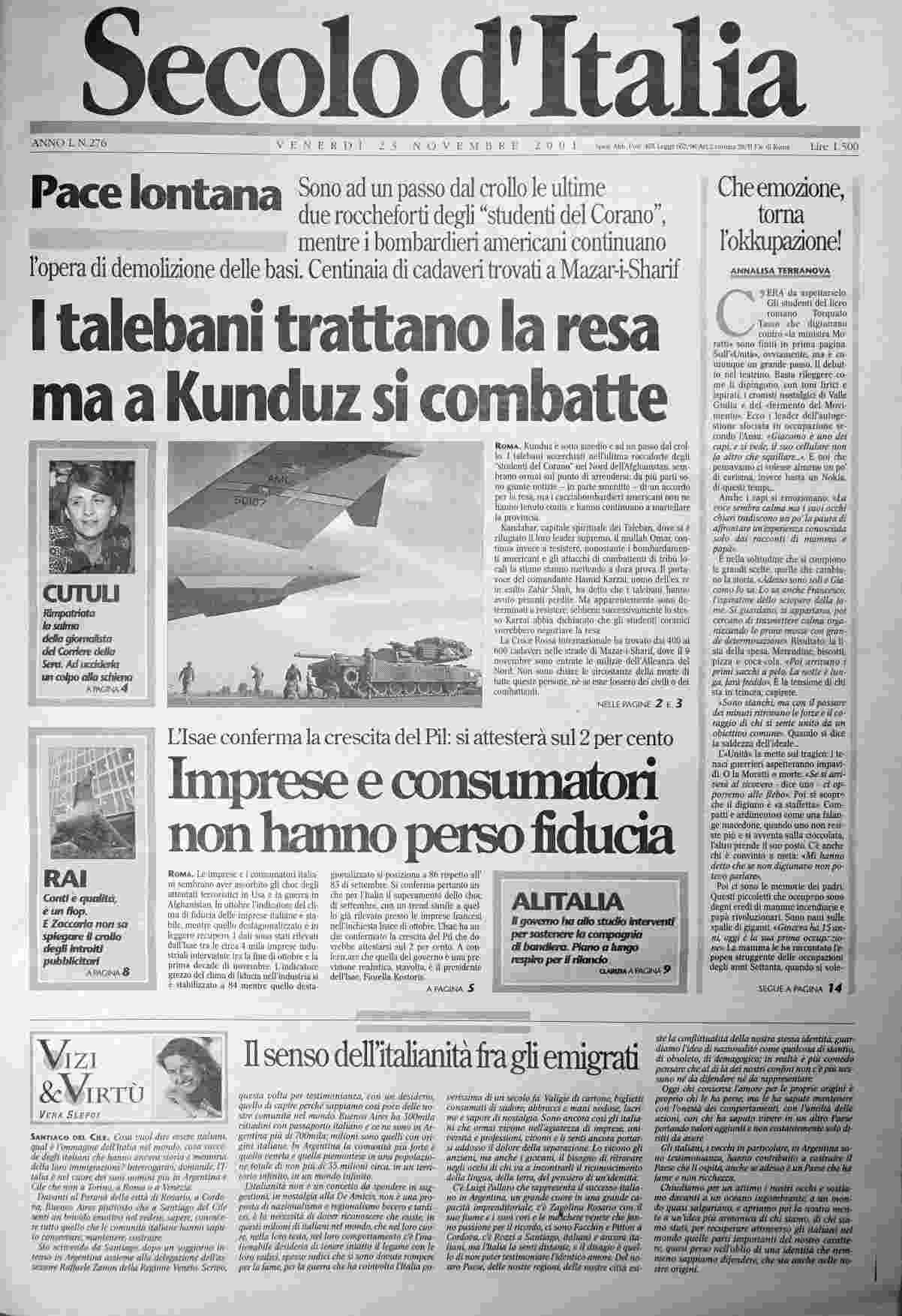 venerdì 23 novembre 2001
