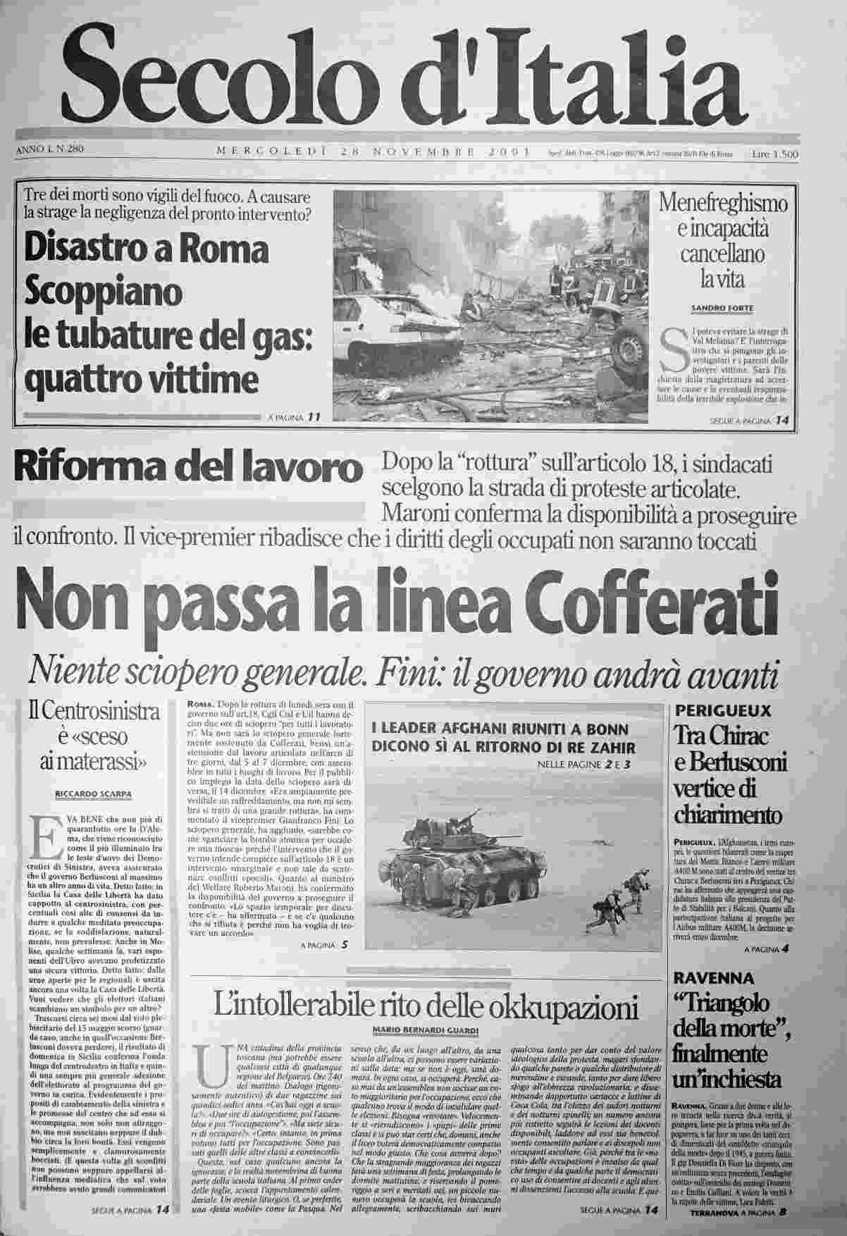 mercoledì 28 novembre 2001