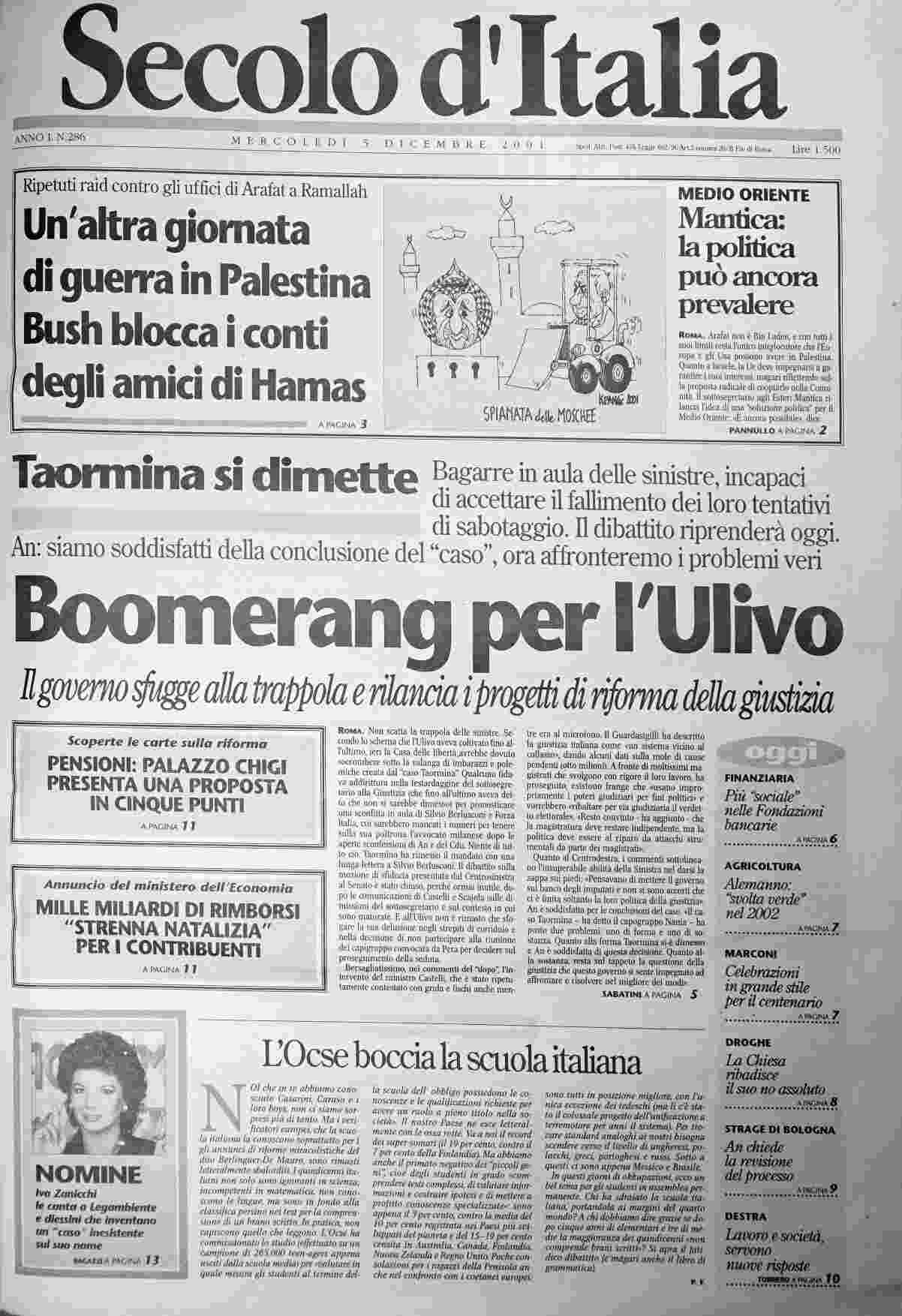 mercoledì 5 dicembre 2001