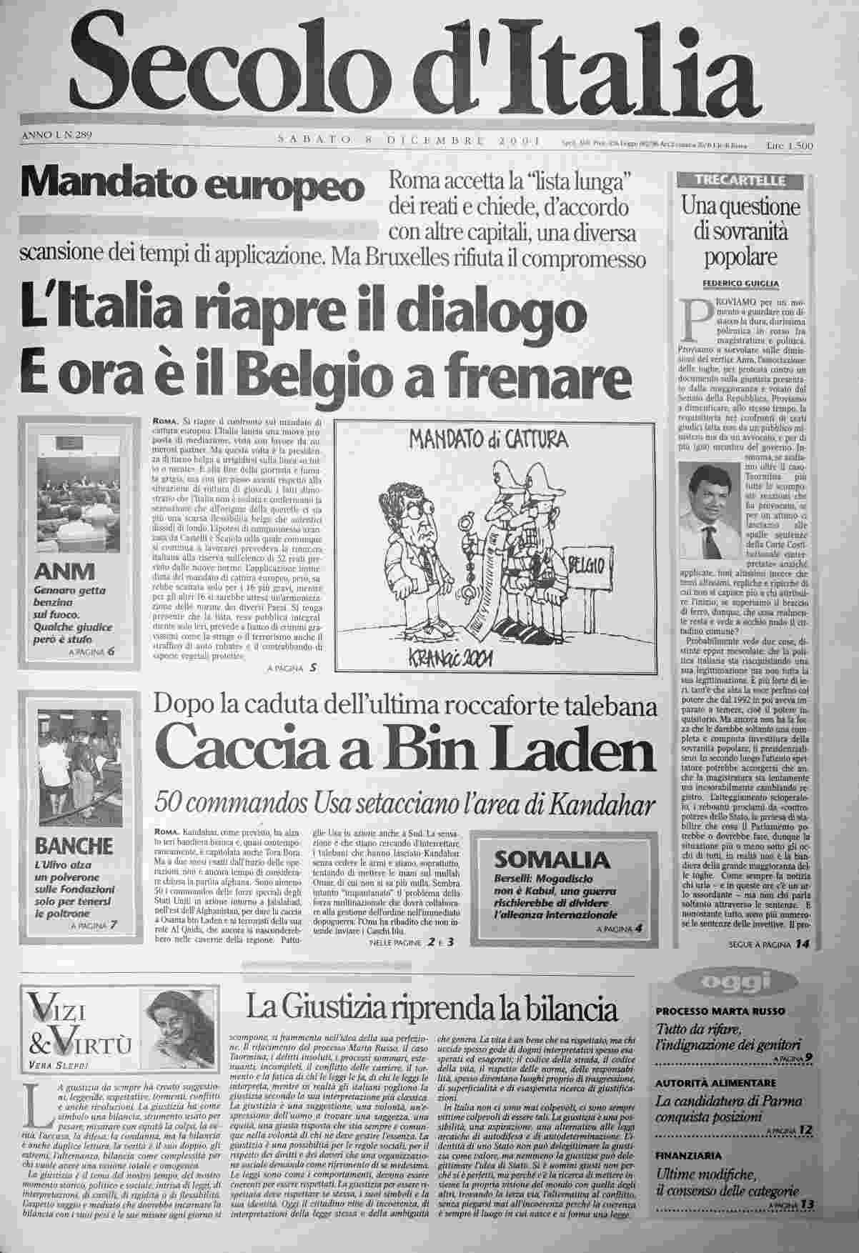 sabato 8 dicembre 2001