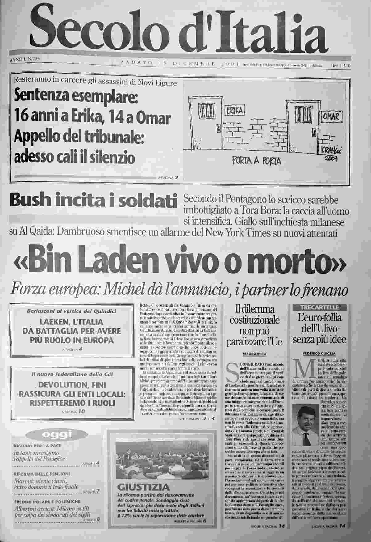 sabato 15 dicembre 2001