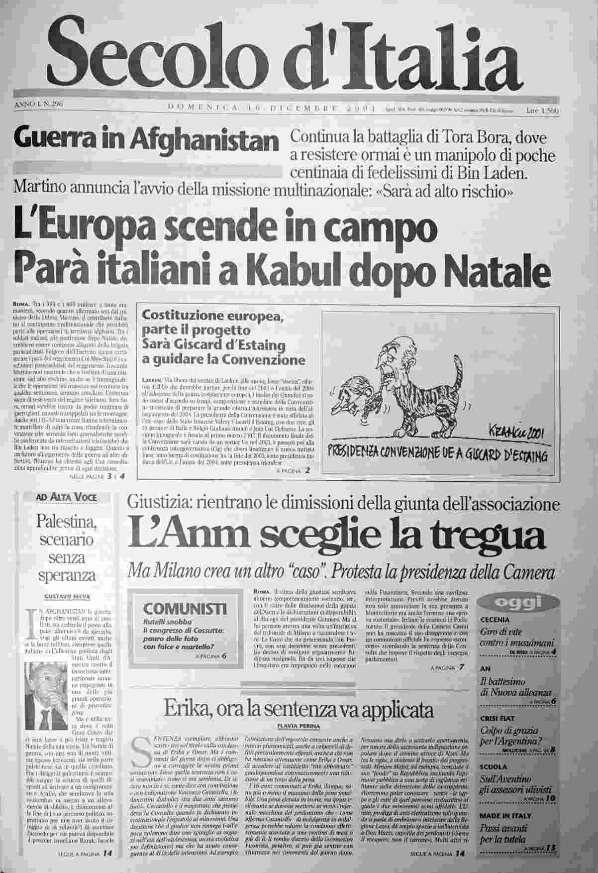 domenica 16 dicembre 2001
