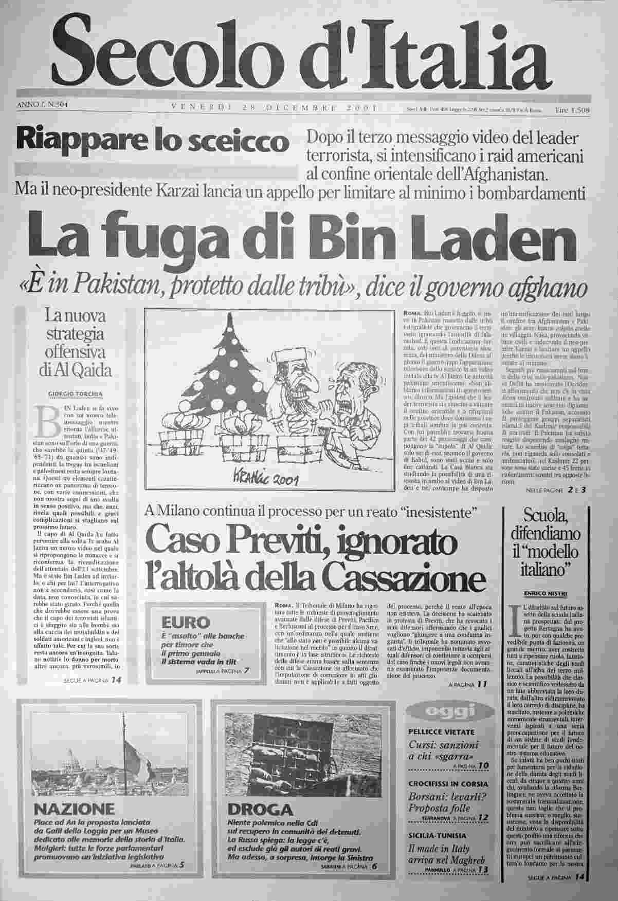 venerdì 28 dicembre 2001