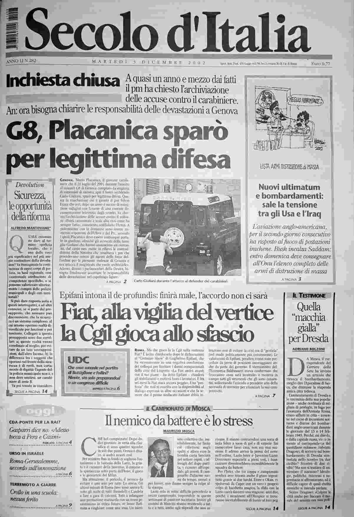martedì 3 dicembre 2002