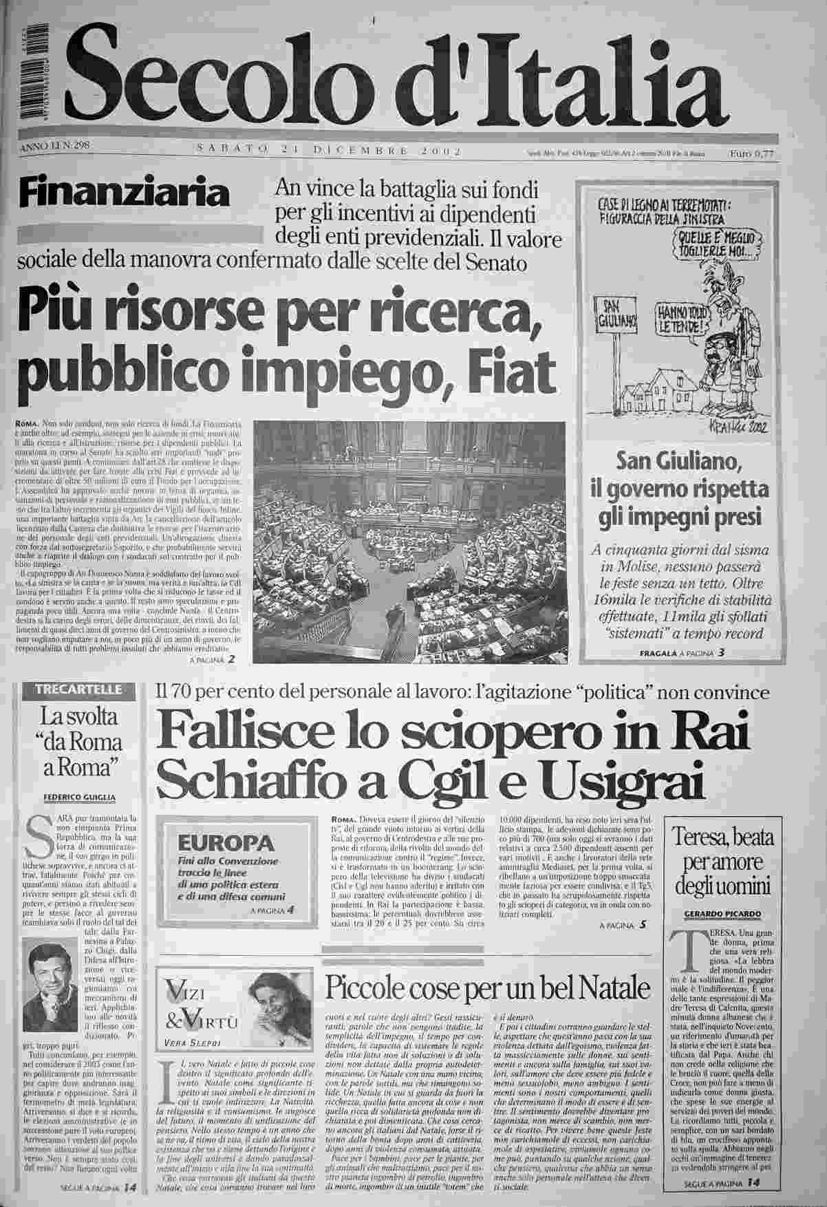 sabato 21 dicembre 2002