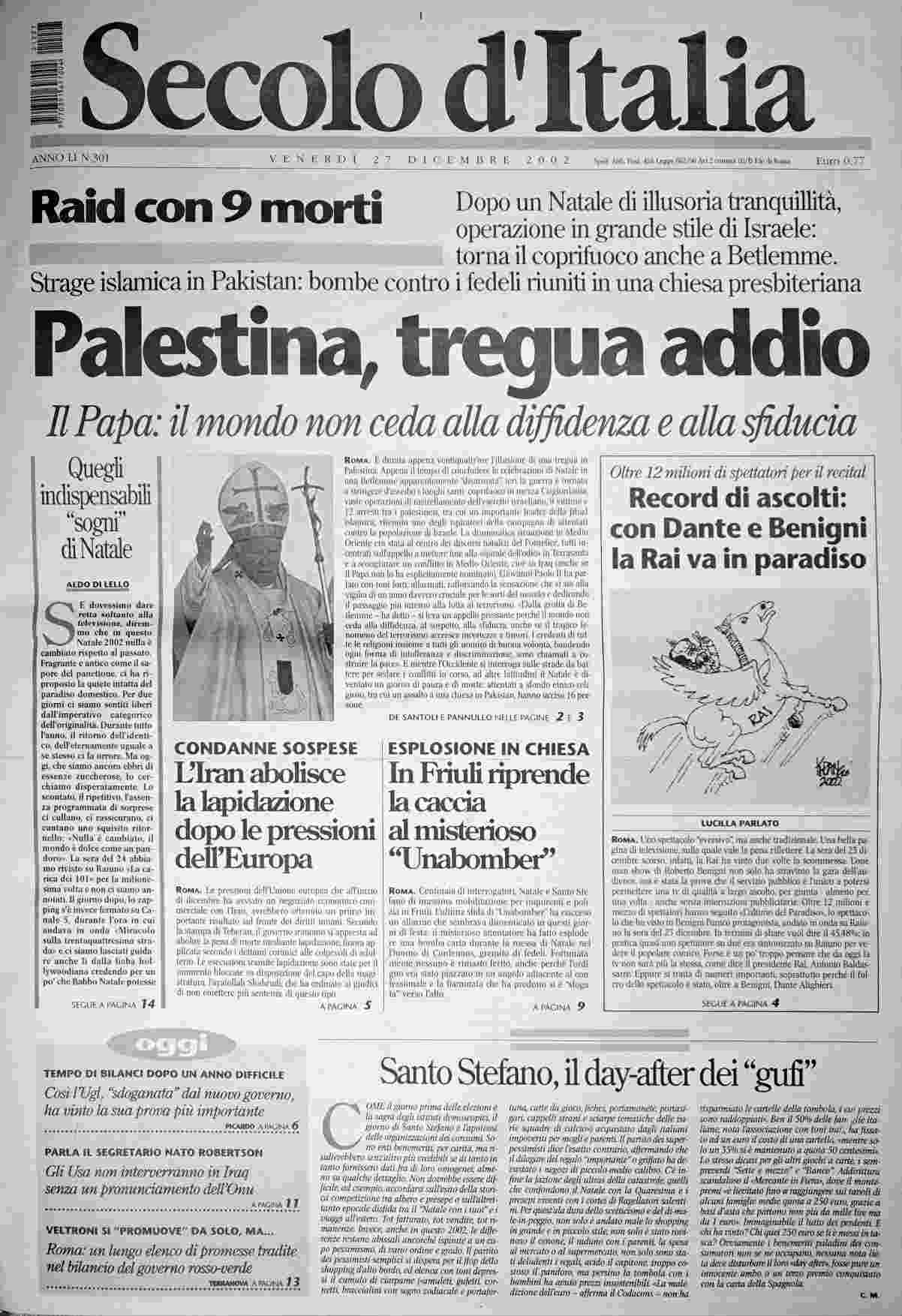 venerdì 27 dicembre 2002