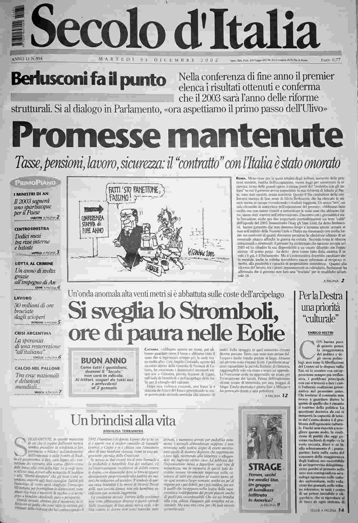 martedì 31 dicembre 2002