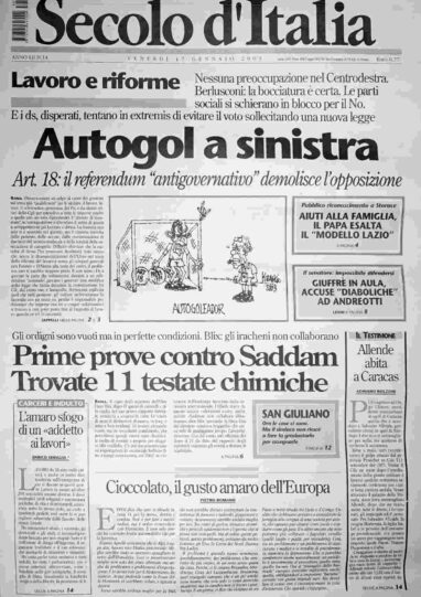 venerdì 17 gennaio 2003