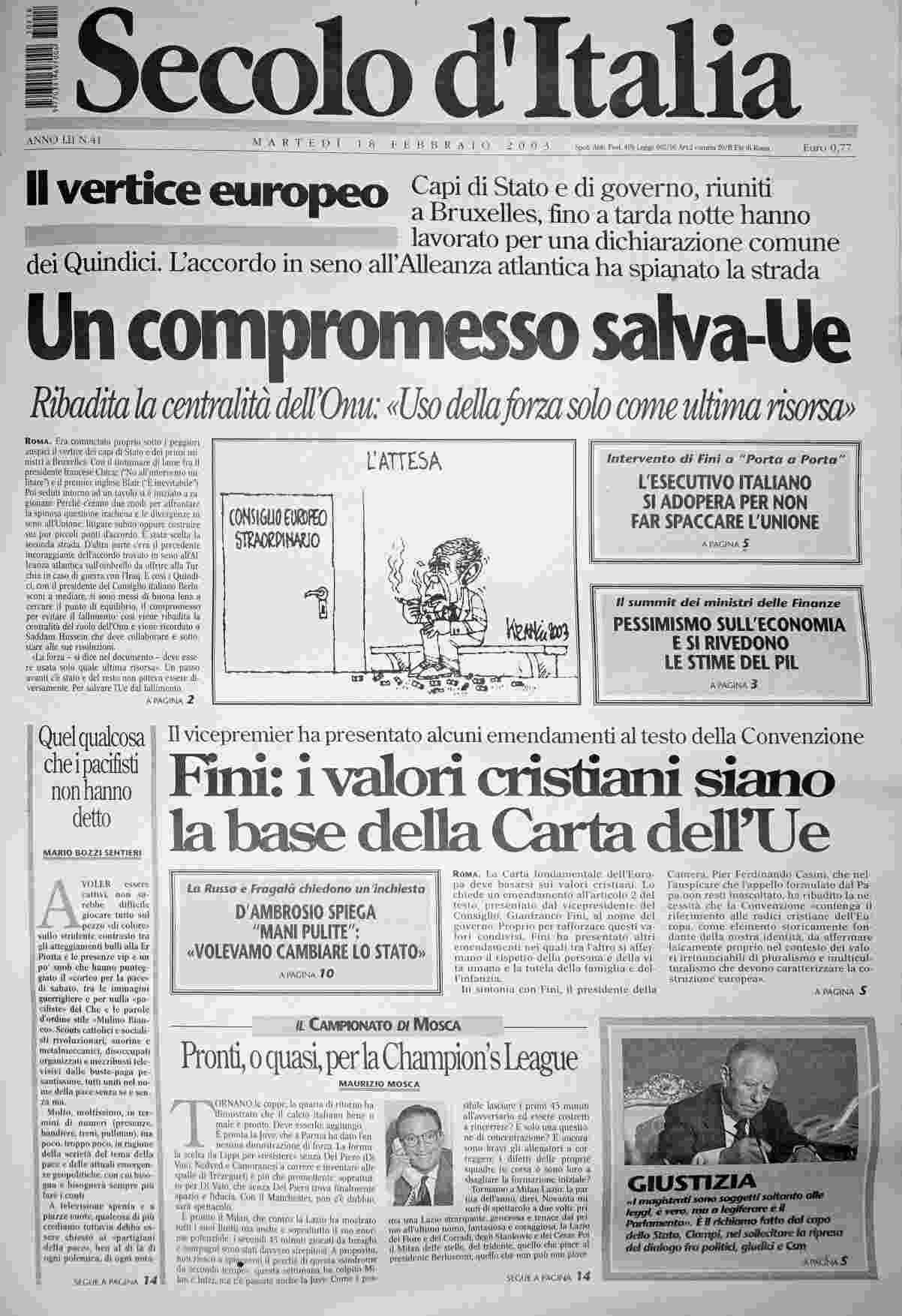 martedì 18 febbraio 2003