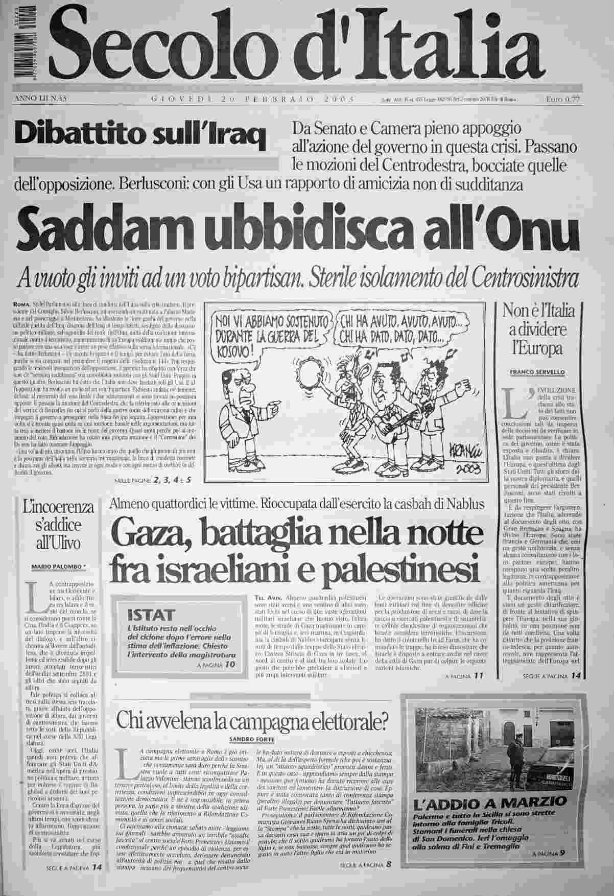 giovedì 20 febbraio 2003