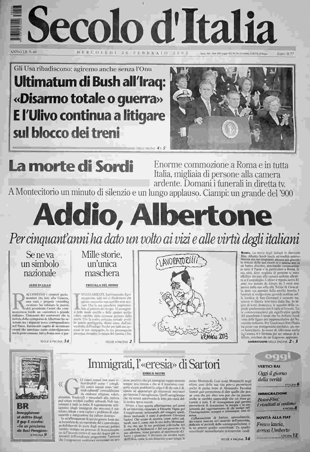 mercoledì 26 febbraio 2003