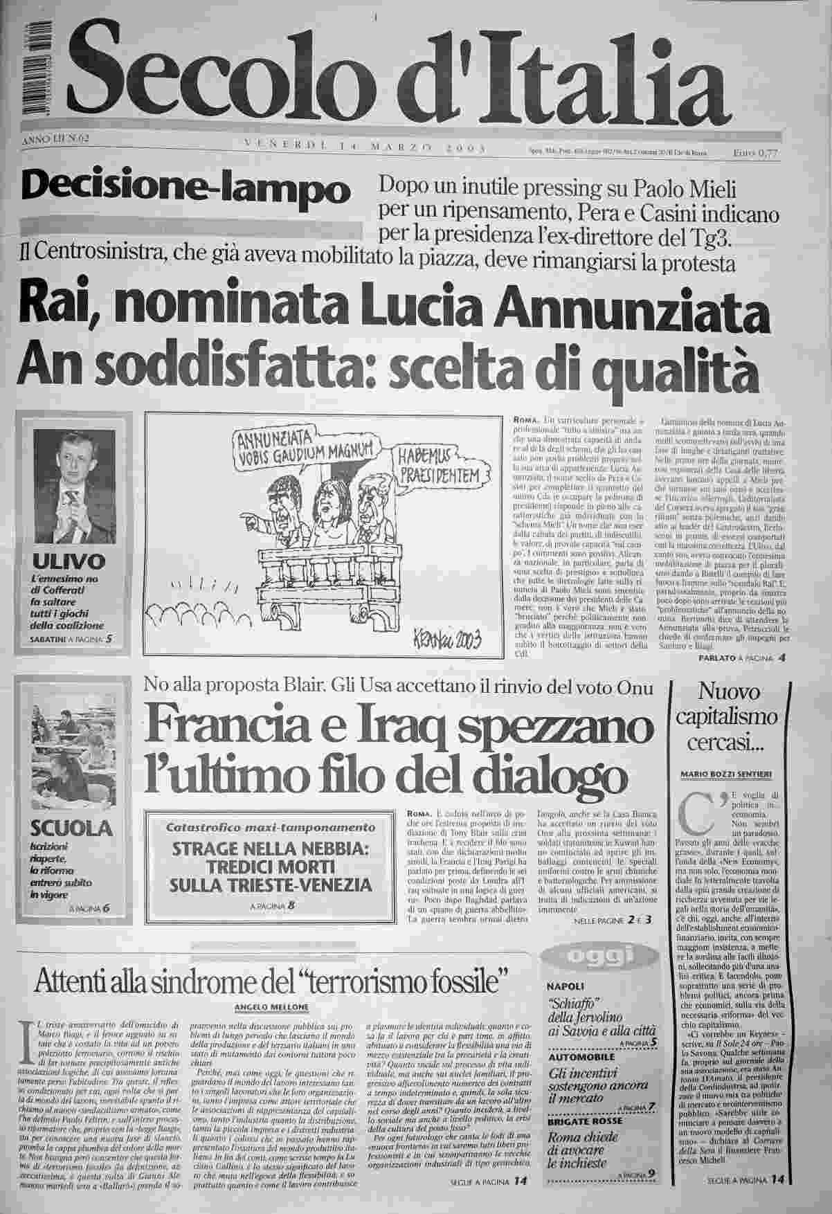 venerdì 14 marzo 2003