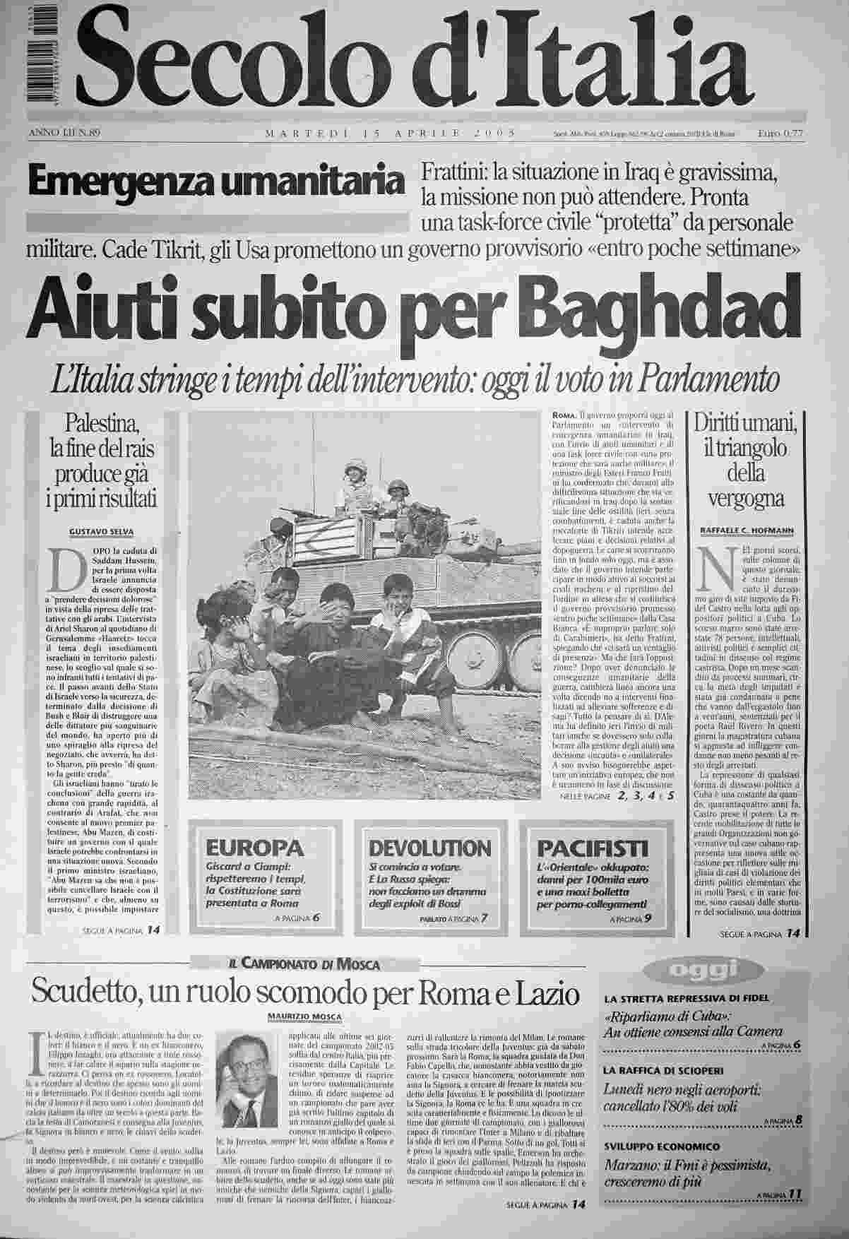 martedì 15 aprile 2003