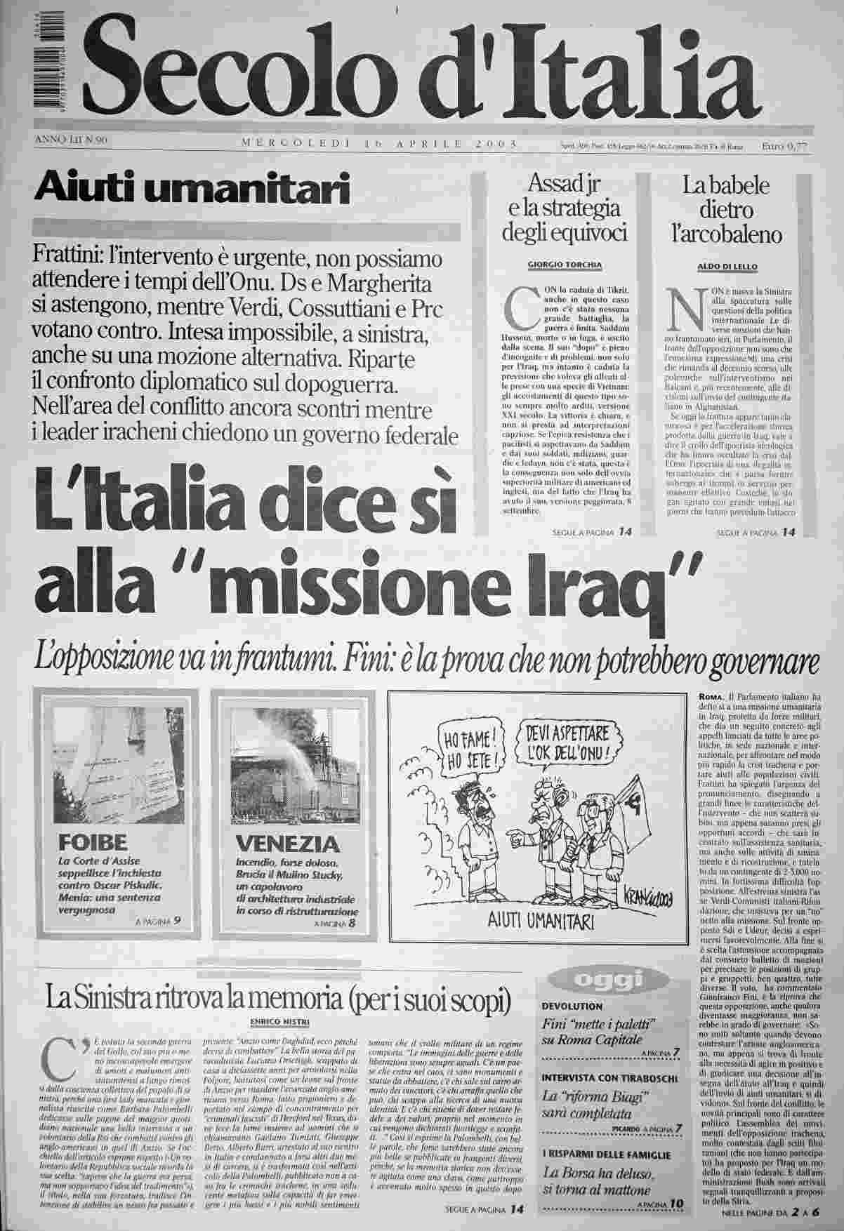mercoledì 16 aprile 2003