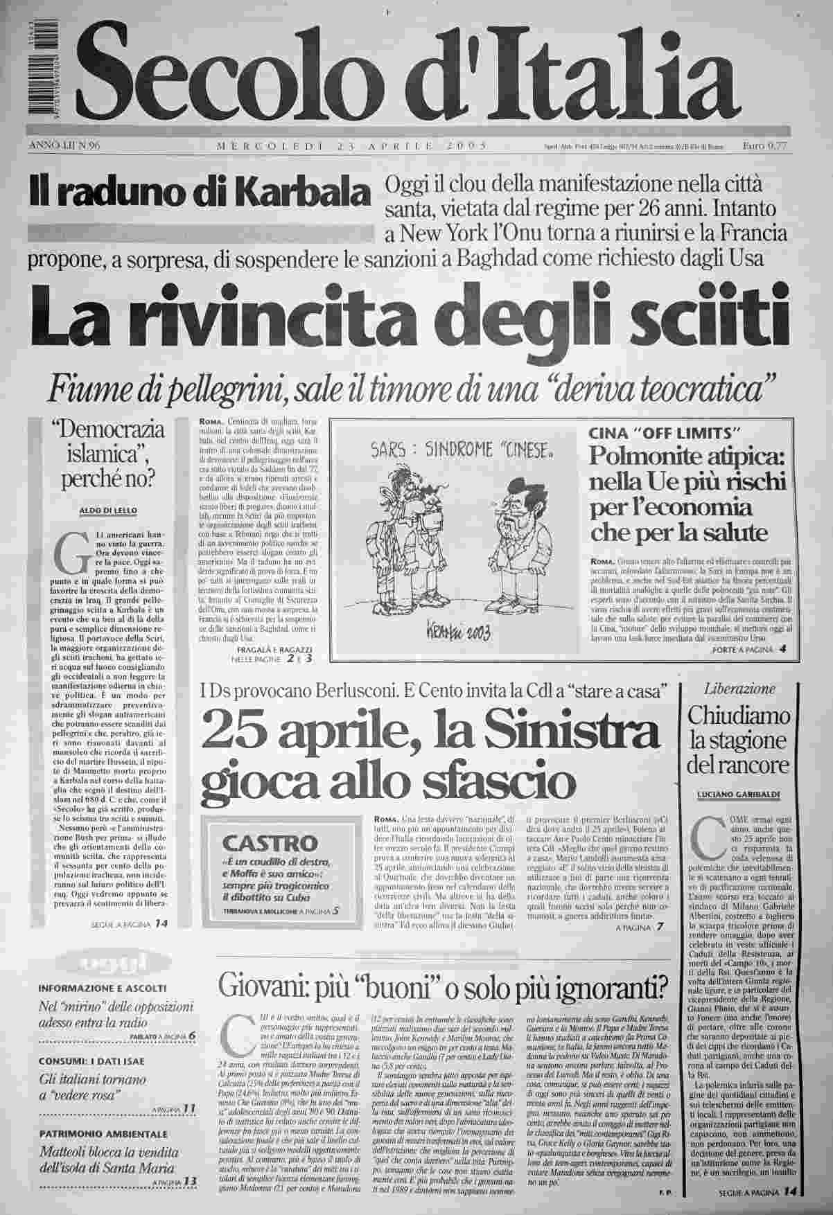 mercoledì 23 aprile 2003