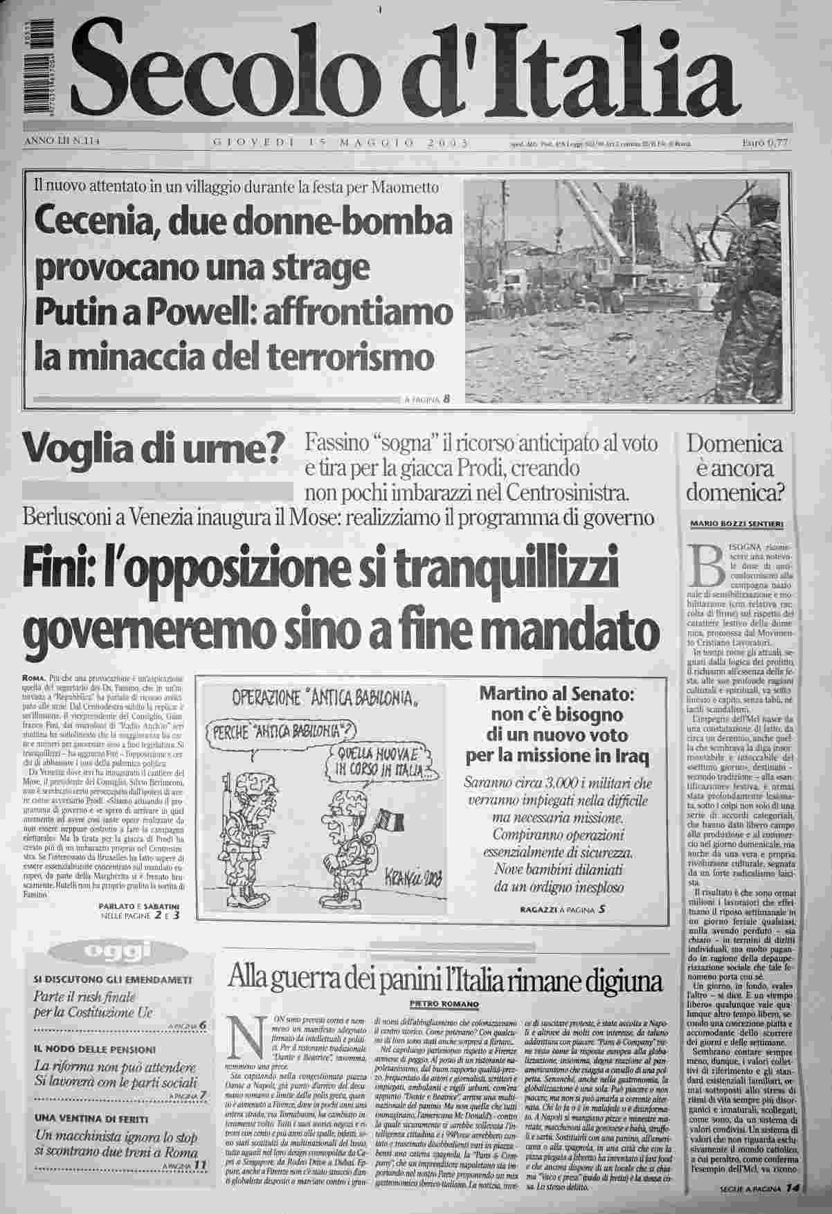 giovedì 15 maggio 2003