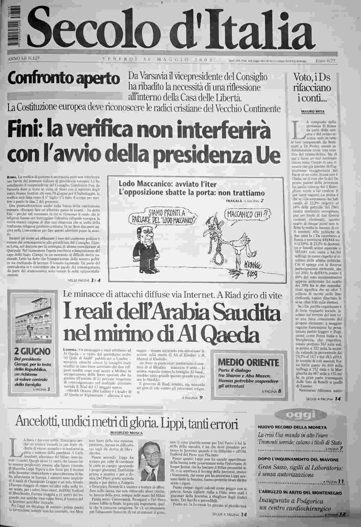 venerdì 30 maggio 2003