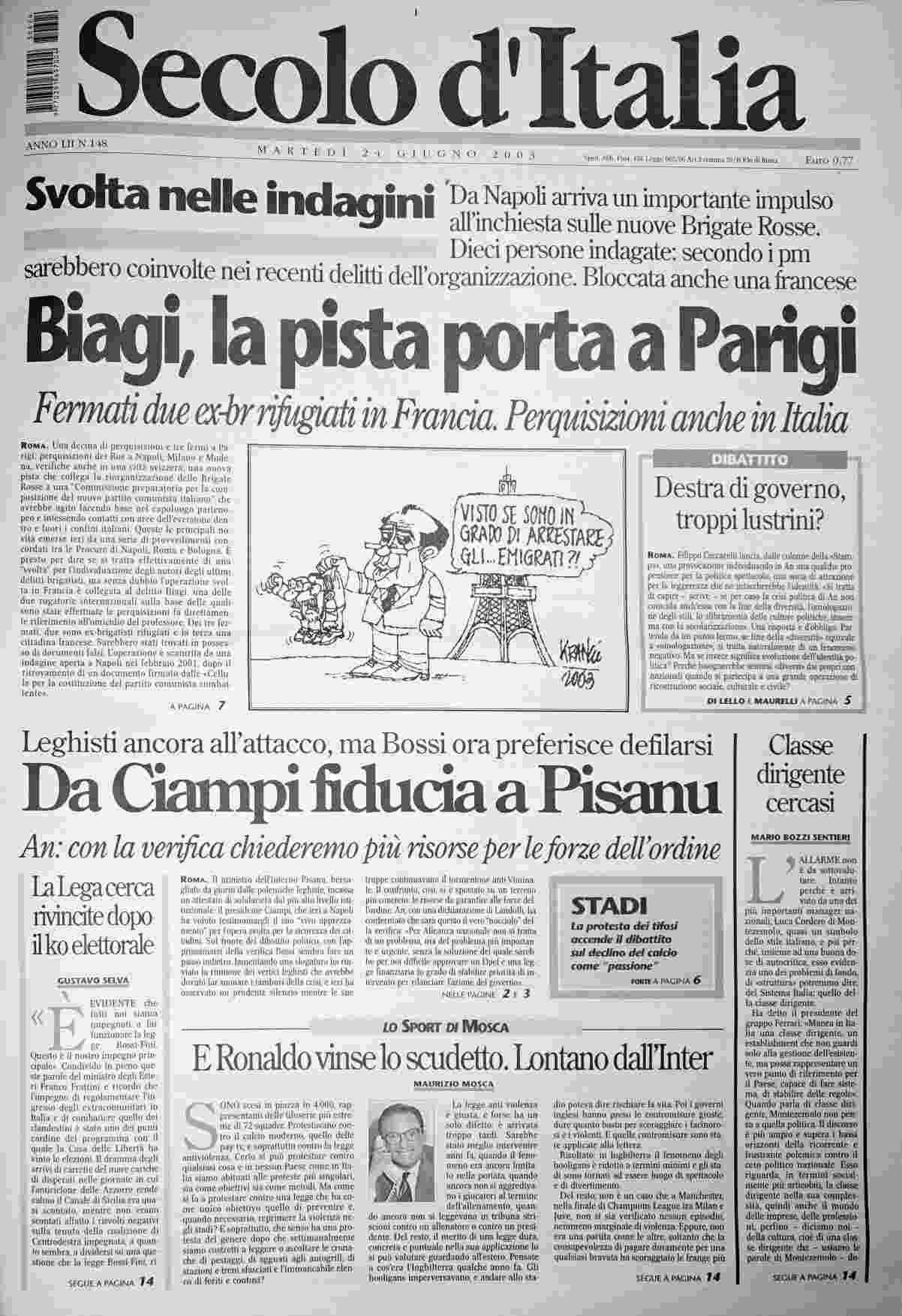 martedì 24 giugno 2003