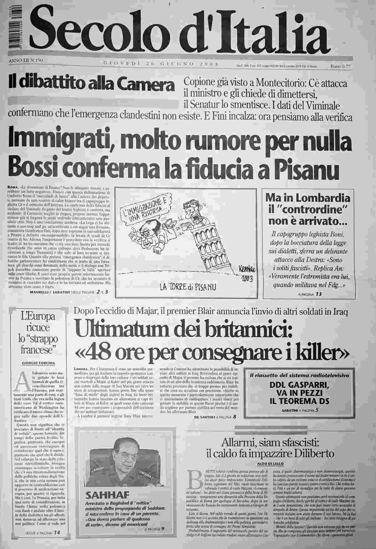 giovedì 26 giugno 2003