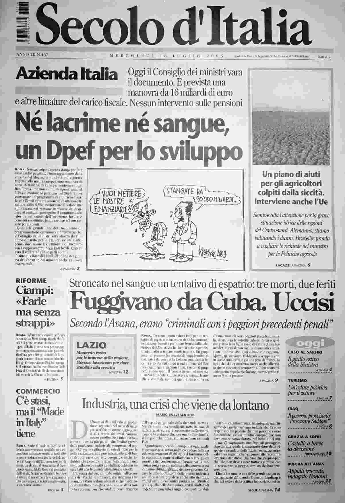 mercoledì 16 luglio 2003